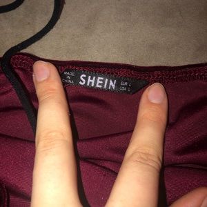 Red velvet tube top with spaghetti straps